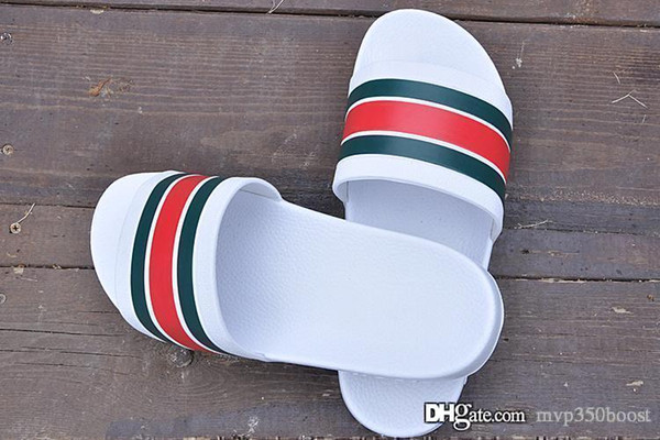 2018 mens designer sandals causal rubber summer huaraches slippers loafers flats leather Brand slides designer sandals us 7-11