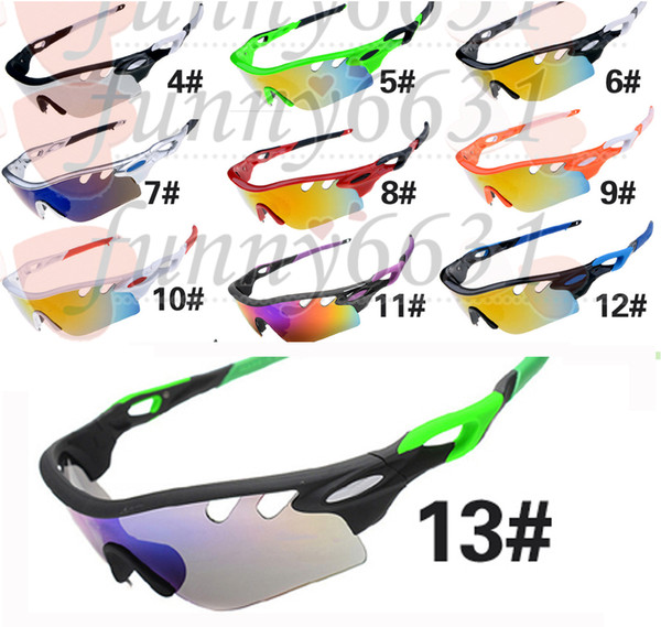 10pcs summer Brand designer man outdoor sports bicycle riding cycling eyewear sunglasses for women men fashion glasse 13colors free shipping