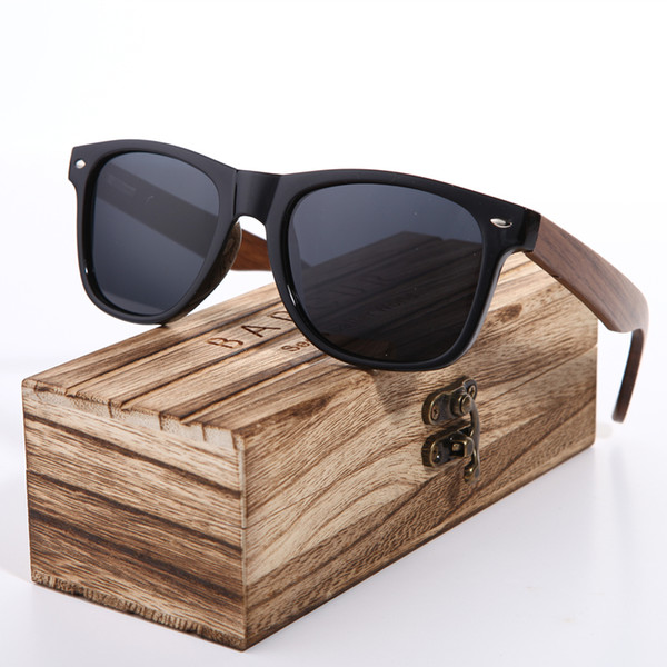 BARCUR 2018 Black Walnut Sunglasses Wood Polarized Sunglasses Mens Glasses UV 400 Protection Eyewear in Wooden Original Box