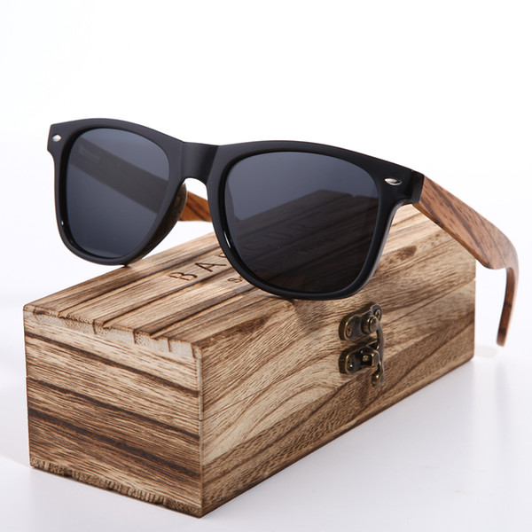 Sunglasses 2018 Polarized Zebra Wood Glasses Hand Made Vintage Wooden Frame Male Driving Sun Glasses Shades Gafas With Box