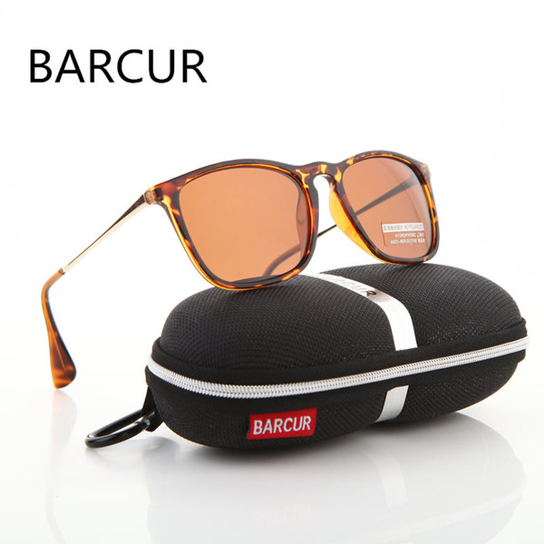 BARCUR Brand Designer Summer Fashion Unisex Sun Glasses Polarized Coating Mirror Classic Sunglasses Male Eyewear For Men/Women