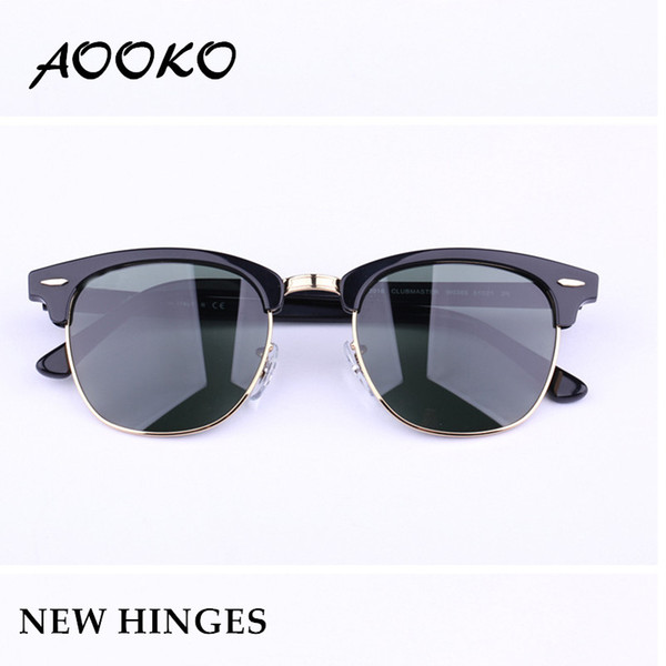 AOOKO Hot Sale Designer Pop Club Fashion Sunglasses Men Sun Glasses Women Retro Green G15 gray brown Black Mercury lens New Hinge 49mm 51mm