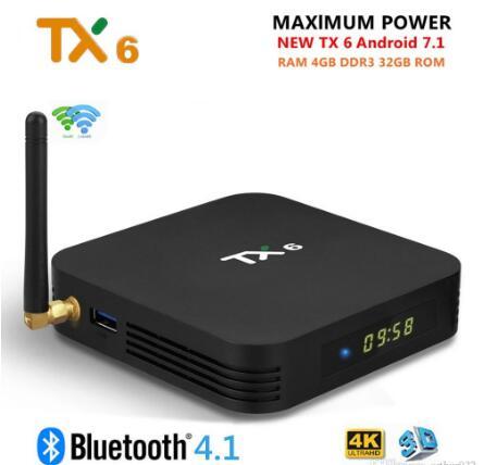 TX6 TV Box Android 9.0 4GB DDR3 32GB Allwinner H6 EMMC 2.4G 5G WiFi Bluetooth 4.1 Support 4K H.265 HD Smart Set Top Box