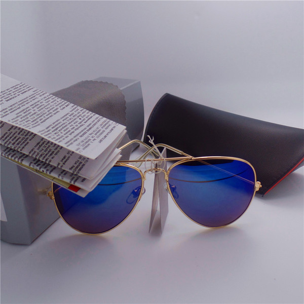 High quality Brand Designer Fashion Mirror Men Women Polit Sunglasses UV400 Vintage Sport Sun glasses With box and cases