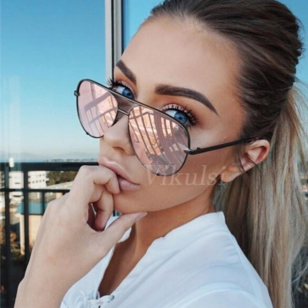 New Brand Designer Fashion Sunglasses Womens Oversized Pilot Sun Glasses For Women Aviator Luxury Shades 2018 Lunettes Femme