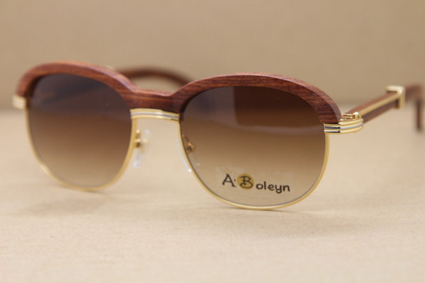 Wholesale Sun glasses Hot New 1116443 Wood Sunglasses men designer Sun Glasses Decor Wood frame Frame Size:57-18-135mm