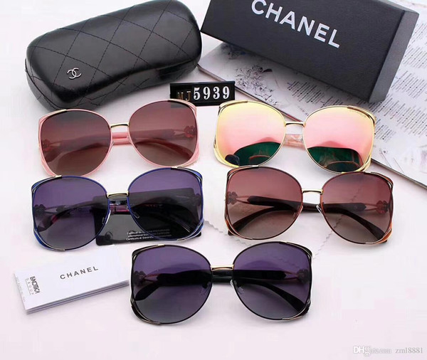 2018 Cat Eye vintage Brand designer rose gold mirror Sunglasses For Women Metal Reflective flat lens Sun Glasses Female oculos with box