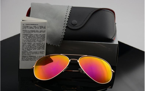 High quality Polarized lens pilot Fashion Sunglasses For Men and Women Brand designer Vintage Sport Sun glasses With case and box