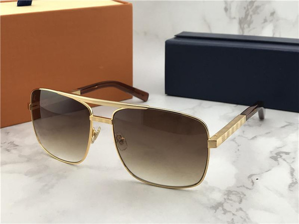 Classic Gold Attitude Sunglasses Square Pilot Sunglasses Sonnenbrille Mens Luxury Designer Sunglasses Glasses Shades New with box