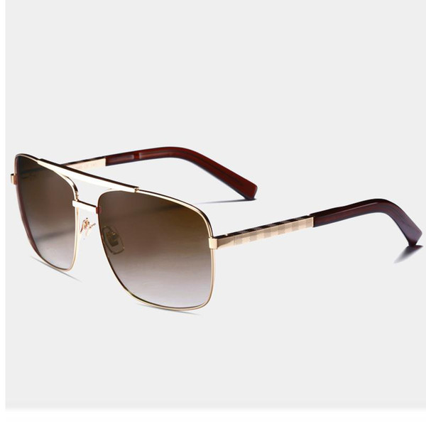 luxury men brand designer sunglasses 0259 attitude sunglass gold frame square metal frame vintage style outdoor classical model with box