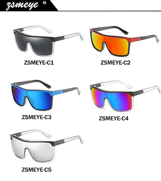 ZSMEYE high quality spied Flynn oversize Shield Sunglasses Men UV400 protection Glasses Women Vintage Big-size Goggles without logo