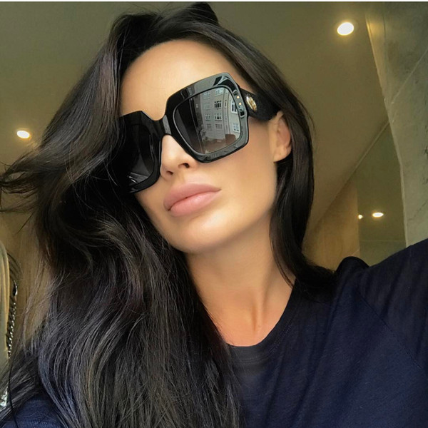 2018 Luxury Square Sunglasses Women Italy Brand Designer Diamond Sun glasses Ladies Vintage Oversized Shades Female Goggle Eyewear