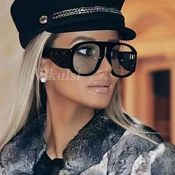 New Classic  Oversized Sunglasses Women Vintage Brand Designer Sun Glasses For Women Big Shades Oculos Female 2018 Retro