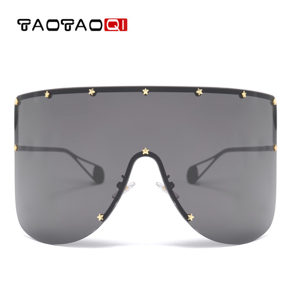 TAOTAOQI Brand Oversized Metal Sunglasses Women Men Designer Luxury Rivet Sun Glasses Female UV400 Vintage Eyewear Oculos