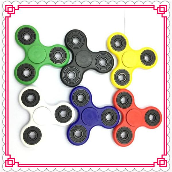 More Colors ABS Metal Tri-Spinner Fidget Toy Plastic EDC Hand Spinner For Autism and ADHD Anxiety Stress Relief Focus Toys Kids Gift