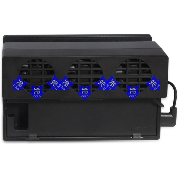 Dobe Black Dock Set Cooling Fan / Stand / Cooler with 3 Fans for Nintend Switch for NS