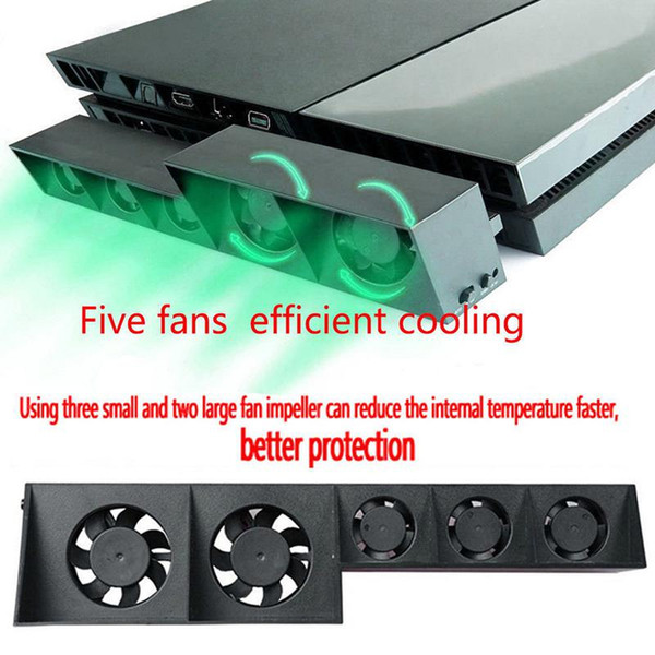 EastVita For PS4 Console Cooler,Cooling Fan For PS4 USB External 5-Fan Super Turbo Temperature Control For Playstation 4 Console