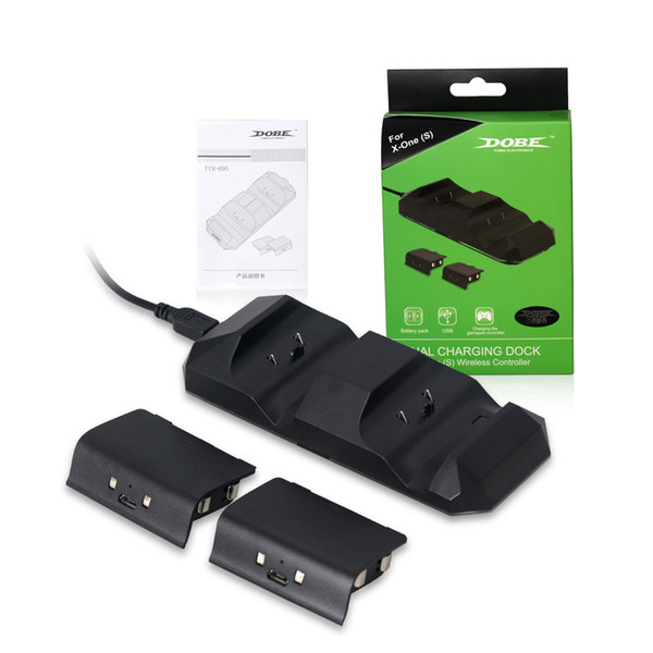 Universele Dual Charging Dock Controller Charger + 2 stks Oplaadbare Batterijen voor XBOX EEN Oplaadbare Batterij Stander