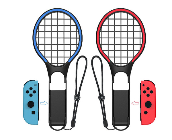 2019 New Arrival DOBE Switch Colourful Tennis Racket for N-Switch Joy-Con Controllers Grips for Somatosensory Games Aces 2 Pack