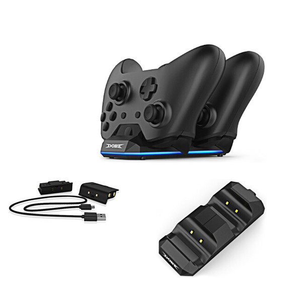 new Universele Dual Charging Dock Controller Charger + 2 stks Oplaadbare Batterijen voor XBOX EEN Oplaadbare Batterij Stander