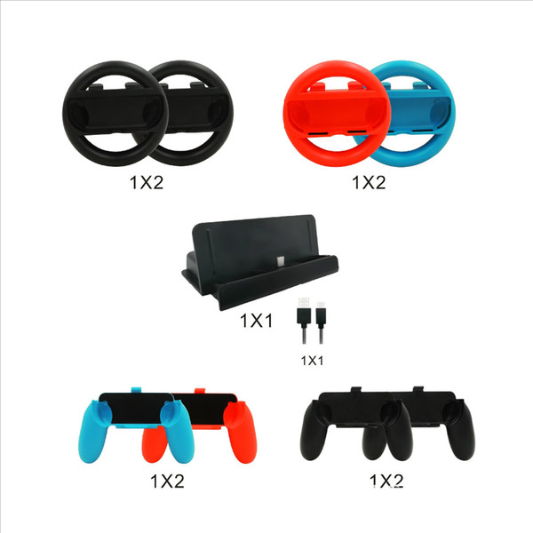 10 in 1 For Nintend Switch Accessories Set Joy-con Steering-wheels Handle Grips+Charger Stand Holder For Nintendos Switch NS