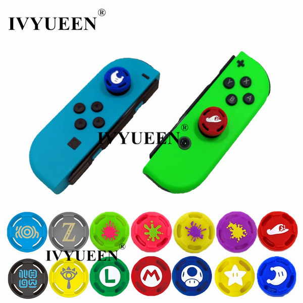 IVYUEEN 2 pcs Silicone Analog Thumb Stick Grips Caps for Nintend Switch NS JoyCon Controller Sticks Cap Skin for Joy Con Cover