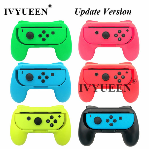 IVYUEEN 2 pcs Update Version Controller Handle Grips for Nintend Switch NS NX Joy-Con Console Joy Cons Holder - Blue / Green