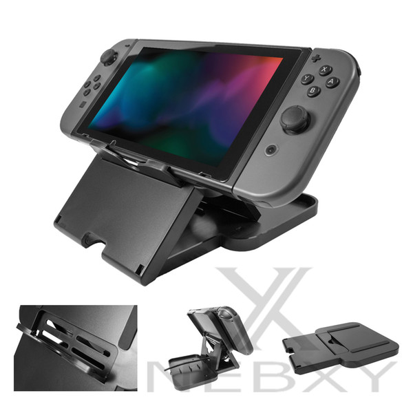 Play Stand Compatible with Nintendo Switch (with Air-Vent Access) Black Foldable Multi Angle Stand, Raised for Charging Port Access