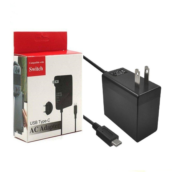 For Switch EU US Plug Home Travel Wall USB Type-C AC Adapter Charging Power Supply for Switch NS Charger In Retail Package Box