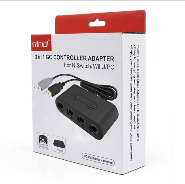 NGC 4 Ports For GameCube GC Controllers USB Adapter Converter for Nintendo Wii U PC NGC for PC Game Accessory