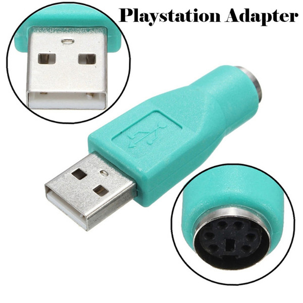 New Playstation Adapter USB Male to PS2 Female Adapter Converter for Computer PC Keyboard Mouse