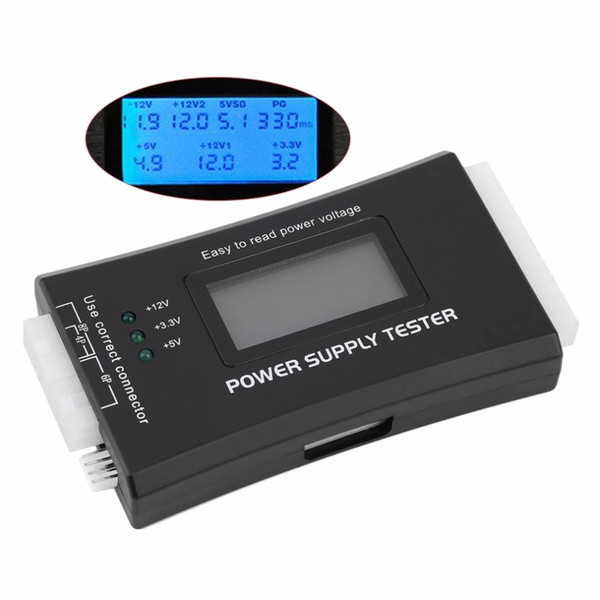 Freeshipping 1Pc Computer PC Power Supply Tester Checker 20/24 pin SATA HDD ATX BTX Meter LCD Wholesale Store