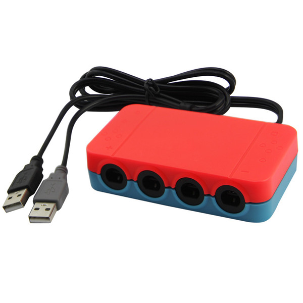 GC Controller Adapter For NS Switch/Wii u/PC with HOME Buttons TURBO function (red and blue)