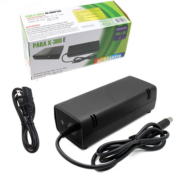 EU US Plug AC Adapter Power Supply Cord Charging Charger with Cable for XBOX 360 E Slim DHL FEDEX UPS EMS FREE SHIPPING