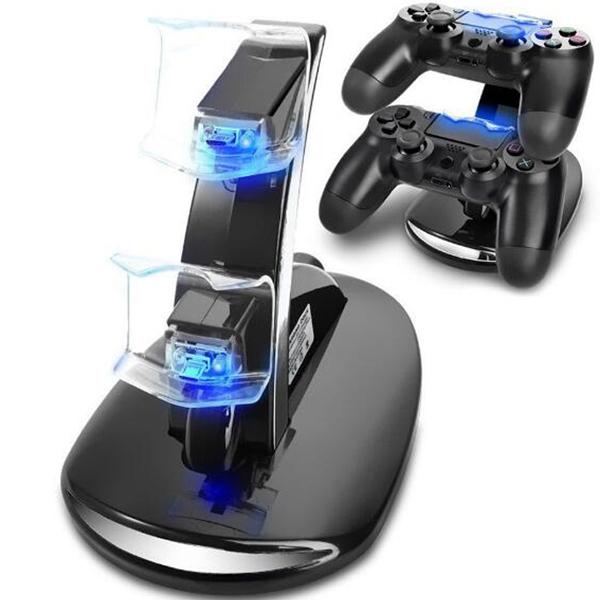 LED Dual Charger Dock Mount USB Charging Stand For PlayStation 4 PS4 Xbox One Gaming Wireless Controller With Retail Box ePacket Free