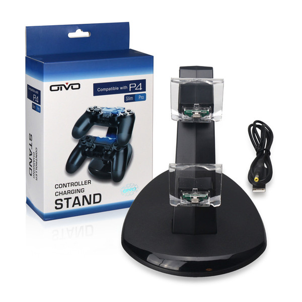 Dual LED USB Charger Dock Cradle Station Stand for Sony PlayStation 4 PS4 Controller Charging Game Gaming Wireless Controller Console Charge