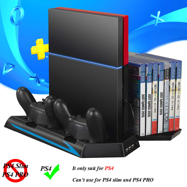 PS4 Vertical Stand Cooling fan Play Station 4 Games Storage Bracket Joystick Charging Station for Sony Playstation 4