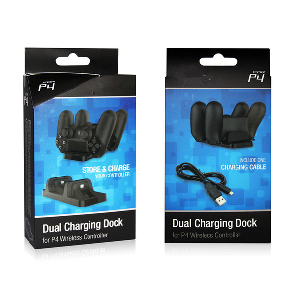 dual charging dock station 2 in 1 kits charger double charger standers for PS4 wireless controller PS4slim PS4 pro controllers