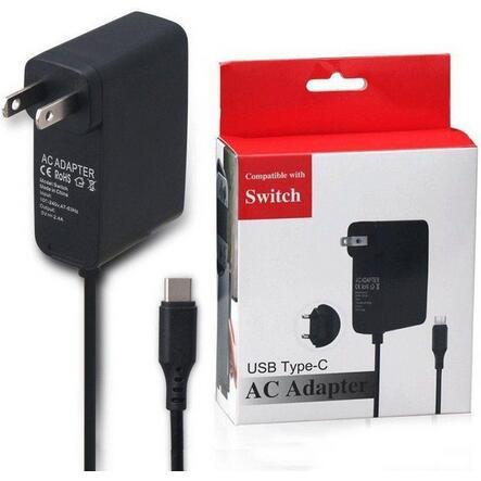 For Switch EU US Plug Home Travel Wall USB Type-C AC Adapter Charging Power Supply for Switch NS Charger In Retail Package Box