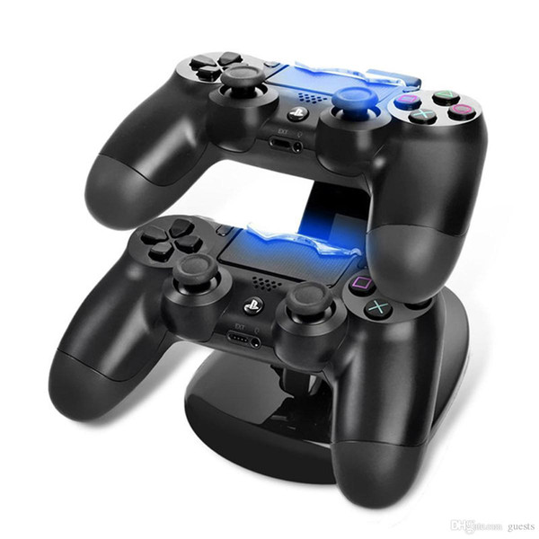 For PS4 One Playstation LED Dual USB Charger Dock Mount Charging Stand Holder For Wireless PS4 XBOX ONE Gamepad Game Controllers With Pack