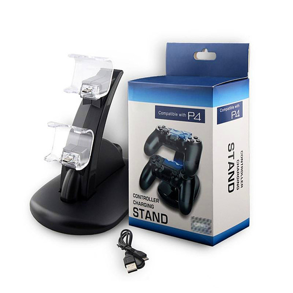 For PS4 Controller Charger Dual Controller USB Charging Charger Docking Station Stand holder For PS4 xbox one gamepad playstation with box