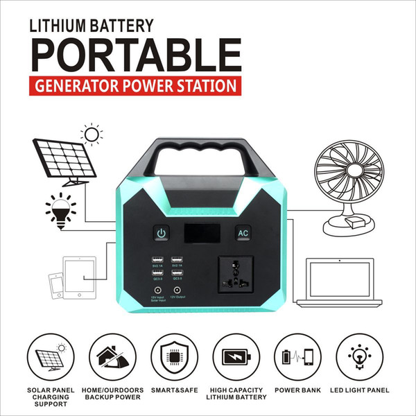 Outdoor solar 100W household small appliances 110V/220V emergency energy storage power supply Power Bank Car Jump Starter 12V 2000A