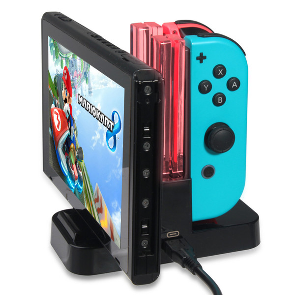 Gamepad 4 In 1 Charging Dock Station LED Charger Cradle For Nintend Switch joy-Con Pro Controller NS Charging Stand