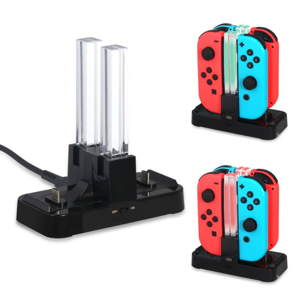 4 In 1 Charging Dock Station LED Charger Cradle For Nintendo Switch 4 Joy-Con Controller Switch NS Pro Gamepad Chargings Stand With Packages