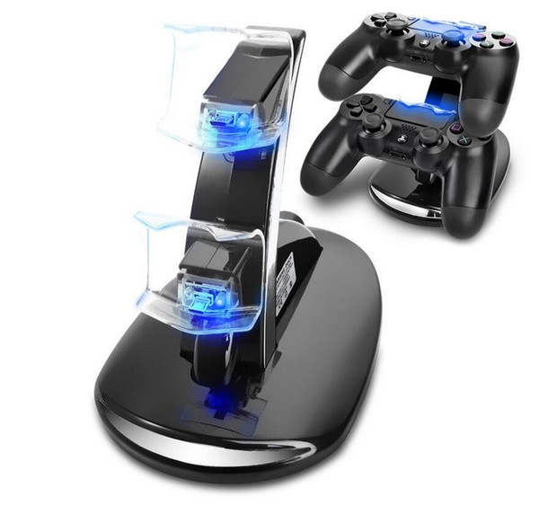 DUAL USB Charging LED Controller Chargers For Play Stations PS4 Controller Charging Dock Station Stand With Package