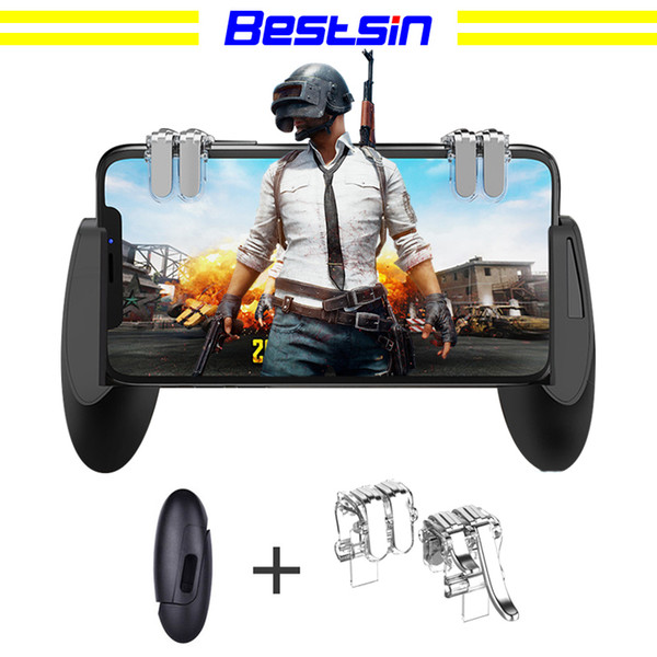 Bestsin PUBG Mobile Game Controller Gamepad Trigger Aim Button L1R1 L2 R2 Shooter Joystick for iPhone Android Phone Game Pad Accesorios