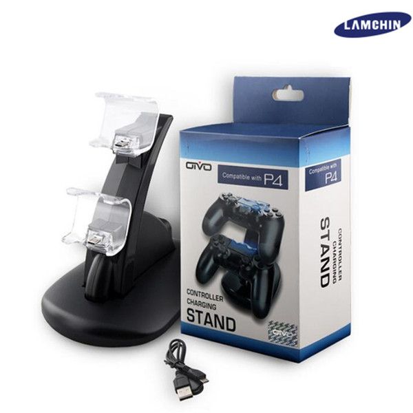 Dual Chargers for PS4 XBOX One Wireless Controller 2 USB Charging Dock Mount Stand Holder for PS4 XBOX One Playstation with Retail Box