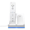 For Wii Dual Remote Controller Charger with blue light 2x 2800mAh Battery