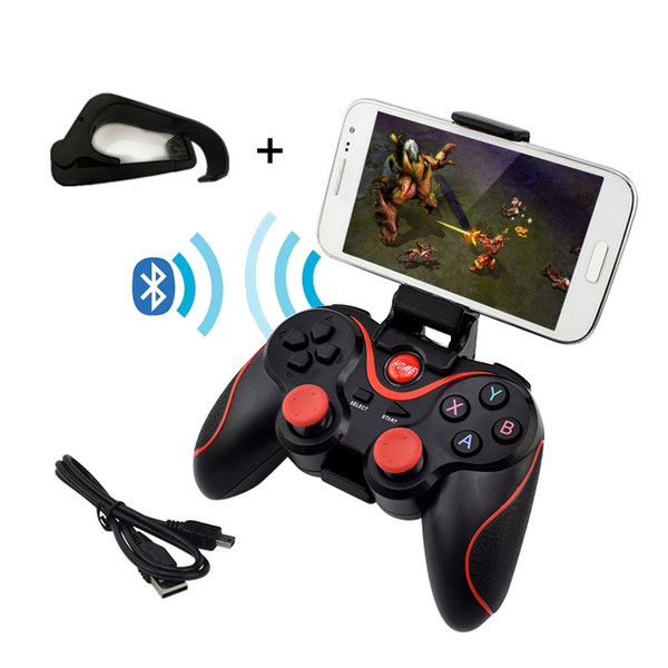 T3 Wireless Bluetooth Gamepad Joystick Game Controller For Android Smart Cell Phone For PC Laptop Gaming Remote Control with Mobile Holder