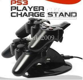 1pcs Dual Charger + 2pcs PS3 wireless controllers+2pcs silicone controller case for PS3 free CPA